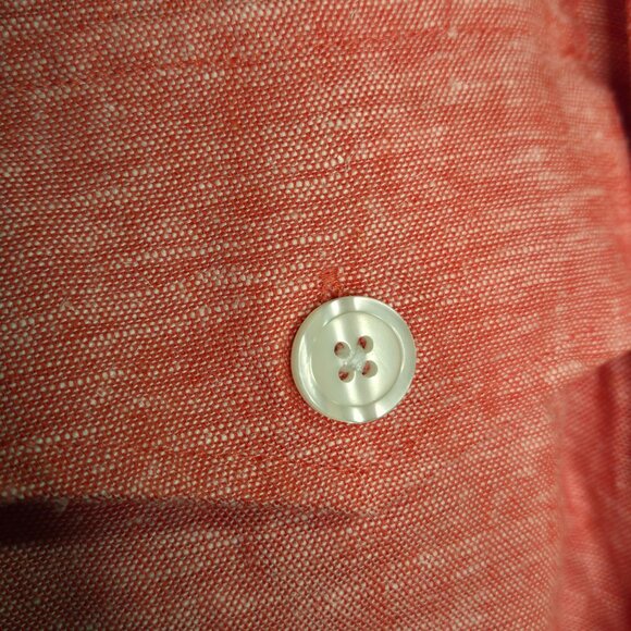 NWT Jones New York Women's Scarlet Apple Button-Down Shirt L Linen Blend - Picture 6 of 7